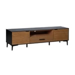 TV furniture ORLEANS Black Natural 154 x 40 x 44 cm