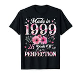 25 Year Old Made In 1999 Floral 25th Birthday Gift For Women T-Shirt