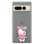 Coque compatible Google Pixel 7 PRO licorne coeur kawaii I love you