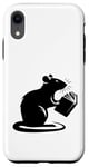 Coque pour iPhone XR Drôle lecteur de livre rat souris hamster livre cadeau homme femme