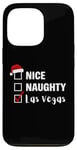 Coque pour iPhone 13 Pro Nice Naughty Las Vegas - Père Noël amusant jeu de Noël