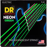 DR Strings NGE-9 Hi-Def neon green el-guitar-strenge, 009-042