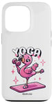 Coque pour iPhone 13 Pro Yoga Drôle Flamingo Mignon Fitness Entraînement Femmes Gym