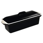 Vogue Terrine noire, 1.7L, taille : 120 (H) x 340 (L) x 105 (P) mm, intérieur émaillé, convient à tous les types de fours et de plaques de cuisson, batterie de cuisine compatible induction, U560