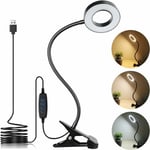 Lampe de bureau led avec pince pour éclairage de vidéoconférence, lumière usb pour ordinateur portable Zoom Meetings