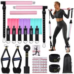 Kit Barre de Pilates avec 6 Bandes de Résistance Élastique, Kit Elastique Musculation pour Homme et Femme, Smartworkout pour Yoga Fitness Squat Étirement