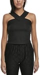 Urban Classics Women's Ladies Cross Top Vest, Black (Black 00007), Small