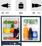 SMAD 3Way Propane Gas Fridge LPG 12V 220V Cooler 60L Camper Caravan RV Motorhome