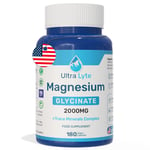 Ultra Lyte Magnesium 2000mg Glycinate 180 Vegan Capsules + Trace Minerals