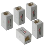 Poppstar - 5x adaptateur RJ45 accouplement Cat6 (femelle-femelle, 8 broches, de