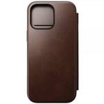 NOMAD iPhone 16 Pro Max Fodral Modern Leather Folio Horween Rustic Brown