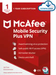 McAfee Mobile Security Plus - Android or iOS - PC Windows,Mac OSX,iOS,