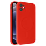 Coque  iPhone 12 Mini Silicone Intérieur Soft-touch Mag Cover rouge