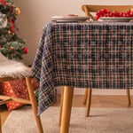 Juldekoration Nyår Bordsduk Pläd Snöflinga Xmas Hem Cover Duk Rektangulär Soffbord Duk Stor blå rutig snö Big blue plaid snow 110x110cm