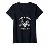 Femme Guns 'n' Roses Hard Rock Band Whiskey Label by Rock Off T-Shirt avec Col en V