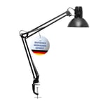 MAUL lampe de bureau MAULstudy en métal | Lampe LED professionnelle | Lampe pince flexible pour le bureau et l'atelier | Haute qualité d'éclairage à LED | Lampe bureau sans ampoule | Noir