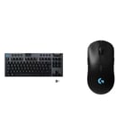 Logitech G915 LIGHTSPEED TKL Tenkeyless Wireless Mechanical Gaming Keyboard with low profile GL-Tact & PRO Wireless Gaming Mouse, HERO 25K Sensor, 25,600 DPI, RGB, Ultra Lightweight