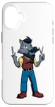 Coque pour iPhone 16 Plus Cartoon Le loup est le barbier