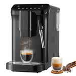 VEVOR Machine à Expresso Automatique, Cafetière Expresso 20 Bars avec Mousseur à Lait Buse Vapeur, Broyeur Intégré et 15 Réglages de Mouture, avec Réservoir d'eau de 1,5 L pour Cappuccino, Latte