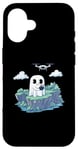 Coque pour iPhone 16 Drone drôle fantôme volant Halloween RC Quadrocopter fantôme