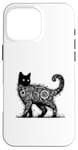 Coque pour iPhone 16 Pro Max T-shirt mystique chat mystique chat mandala mystique