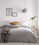 The Linen Yard Greenwich DB Duvet Set Grey, Coton, Grau, Double