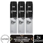 Lynx XXL Black 72H Sweat Protection Anti-Perspirant Deodorant, 3x250ml