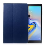 Samsung Galaxy Tab A 10.5 skyddshölje syntetläder stående - Mörkblå