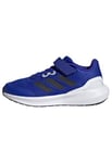 adidas RunFalcon 3.0 Elastic Lace Top Strap Sneaker, Lucid Blue/Legend Ink/FTWR White, 1 UK