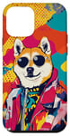 Coque pour iPhone 12 mini Akita Dog Fashion, joli pop art coloré