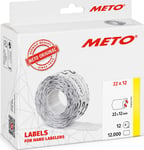 Meto Prisetiketter Perm. 22 x 12 mm vit 12 rl.