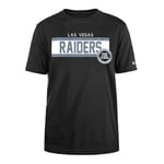 LAS VEGAS RAIDERS New Era Cap NFL T-Shirt régulier à Encre Haute densité sérigraphie Graphique sur Le Devant Couleur Originale de l'équipe Unisexe Noir