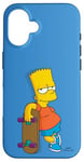 Coque pour iPhone 16 The Simpsons Bart Simpson Bleu ciel