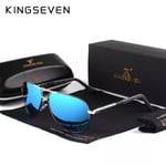 KINGSEVEN Brand Herr Aluminium Magnesium Solglasögon Polarized UV400 Solglasögon oculos Man Glasögon Solglasögon För Herr N725 Gray Blue original