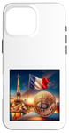 Coque pour iPhone 16 Pro Max Bitcoin France Paris Tour Eiffel Français