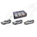 FR- Welly DE LOREAN BACK TO THE FUTURE GIFT BOX W/PART 1 + 2 + 3 1:24 - WE22400