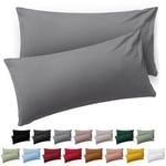 Blumtal Taie Oreiller 40x60 Lot de 2 - Housse de Coussin Microfibre - Taies d'oreillers avec Fermeture éclair, certifiée Oeko-Tex, Extra Douce et Lavable - Gris