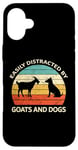 Coque pour iPhone 16 Plus Retro Pet Dogs Goats Lover Easily Distracted By Dogs & Goats