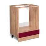 Meuble pour four R-Line, Rouge bordeaux Haute brillance, 60 cm sans plan de travail Vicco