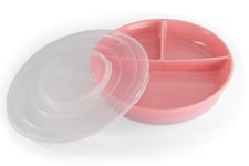 Twistshake Assiette Bébé avec Couvercle Hermétique | Assiettes Divisées pour Enfants | Assiette de Sevrage pour Bébé sans BPA | Assiette D'entraînement Alimentaire en 3 Parties | 6 mois+ | Rose