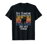 Vintage Cute Funny Angry Cat Just Bite Someone For No Reason T-Shirt