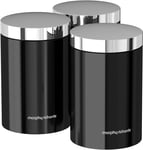 Morphy Richards Kitchen Canisters Tea Coffee Sugar Stainless Steel - Set of 3