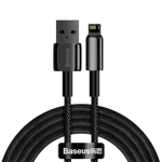 Baseus Tungsten Gold USB-A till Lightning 2.4A, 2m - Svart