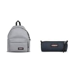 EASTPAK PADDED PAK'R Sac à Dos, 27 L - Sunday Grey (Gris) & BENCHMARK SINGLE Trousse, 27 L - Triple Denim (Bleu)