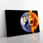 Big Box Art End of The Earth from Space Canvas Wall Art Print Ready to Hang Picture, 76 x 50 cm (30 x 20 Inch), Multi-Coloured