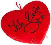 Out of the blue Coussin en Peluche en Forme de cœur avec Inscription « Ich Liebe Dich » - 34 cm - Rouge