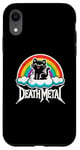 Coque pour iPhone XR Death Metal Cat Rainbow Bracelet en métal lourd pour enfants