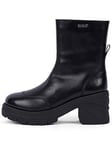 Kickers Edie Leather Boots - Black, Black, Size 3, Women