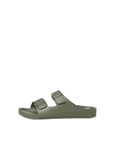 JACK & JONES Mens Sandal Double Buckle Adjustable Strap Open Toe Slides for Men - Summer, Beach, Hiking, walking, Khaki Colour, Size- 12 UK