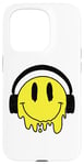 Coque pour iPhone 15 Pro Sourire jaune fondant drôle souriant visage dégoulinant mignon